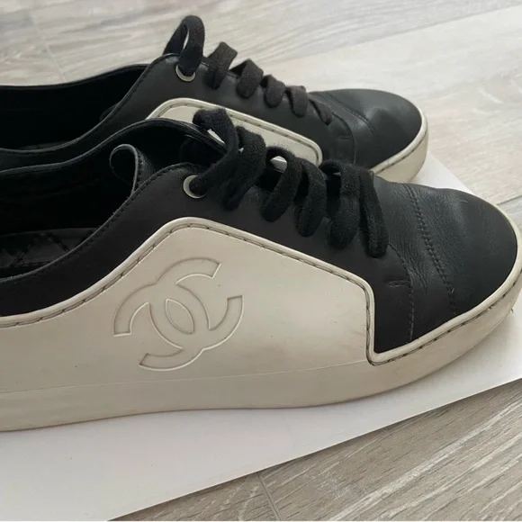 Chanel Black & White Sneakers - Picture 7 of 11